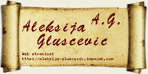 Aleksija Gluščević vizit kartica